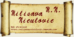 Milisava Niculović vizit kartica